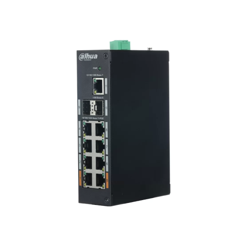 Коммутатор Dahua DH-PFS3211-8GT-120, 8 портов 1 Гбит/с, 2×SFP, PoE, неуправляемый — купить в Казахстане | neom.kz