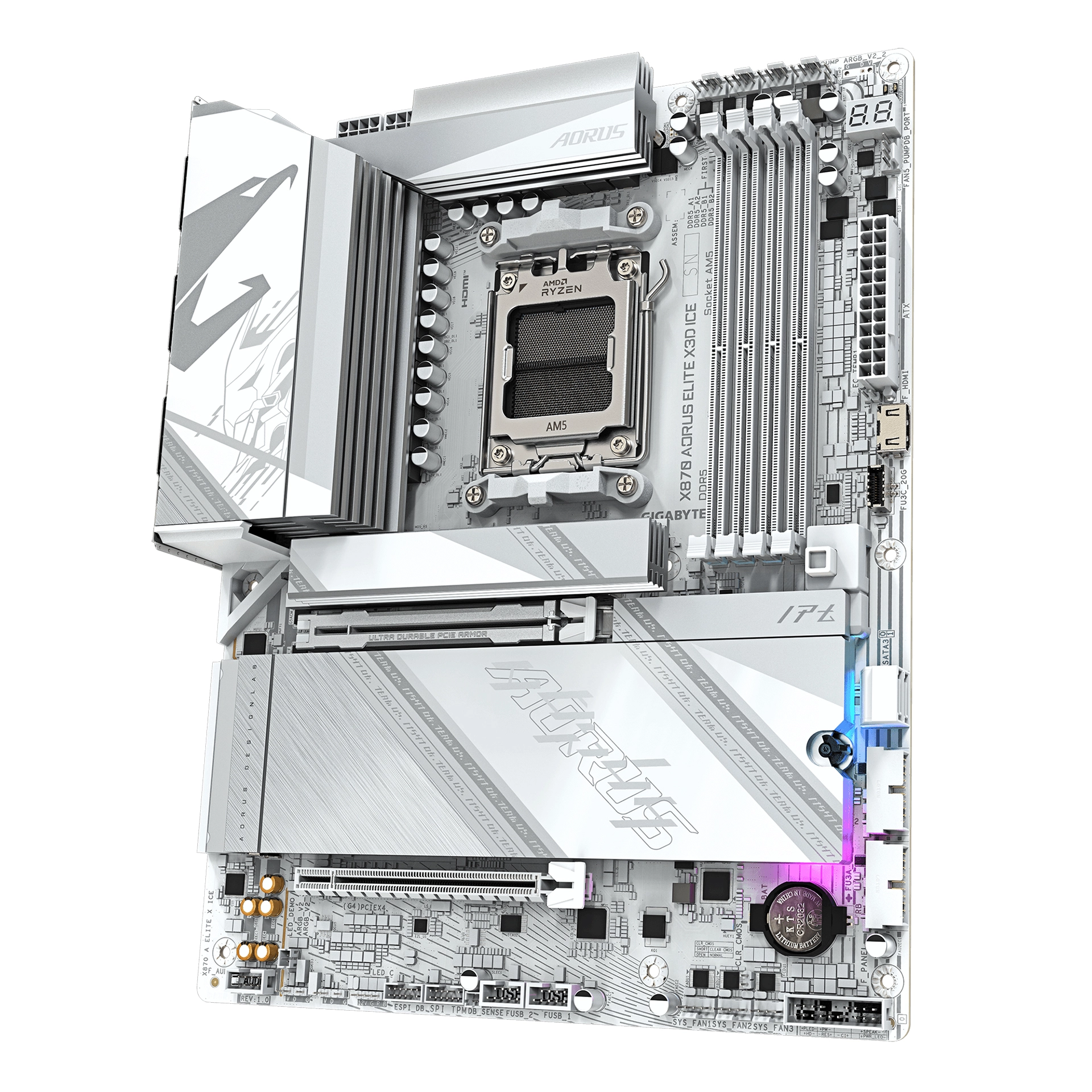 Материнская плата Gigabyte X870 AORUS ELITE X3D ICE AM5 X870 DDR5 ATX Wi-Fi фото 3