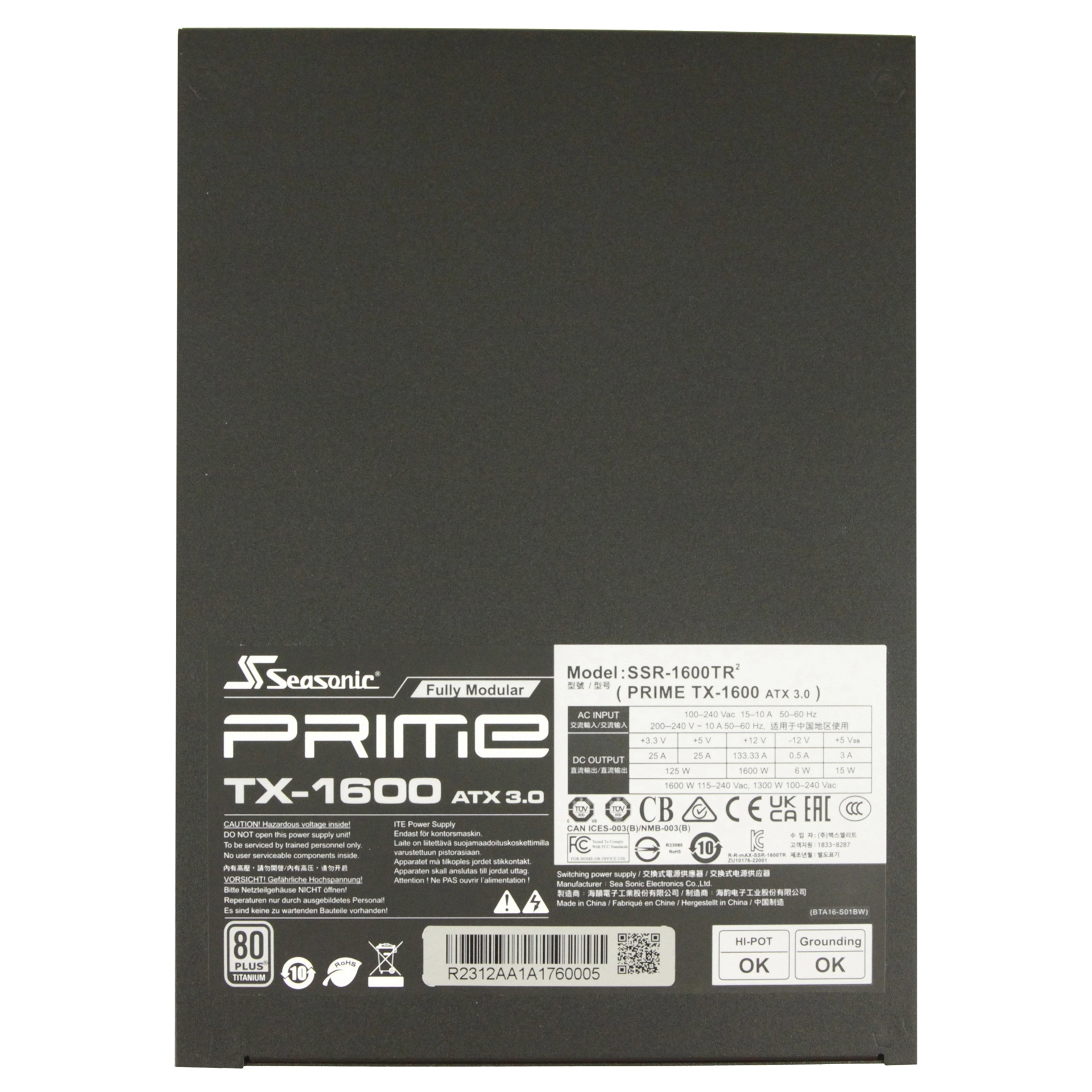 Блок питания Seasonic Prime TX 1600W (SSR-1600TR2) – купить недорого с доставкой по Алматы и Казахстану фото 5