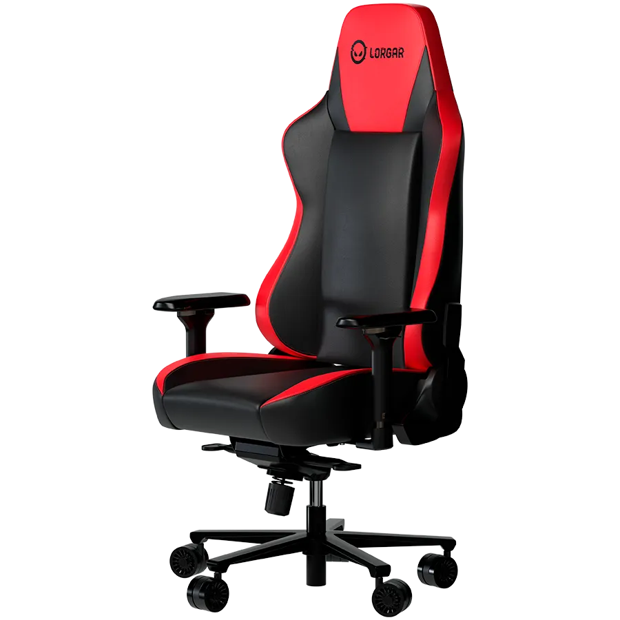 LORGAR Base 311, Gaming chair, PU eco-leather, 1.8 mm metal frame, multiblock mechanism, 4D armrests, 5 Star aluminium base, Class-4 gas lift, 75mm PU casters, Black + red – купить недорого с доставкой по Алматы и Казахстану фото 3