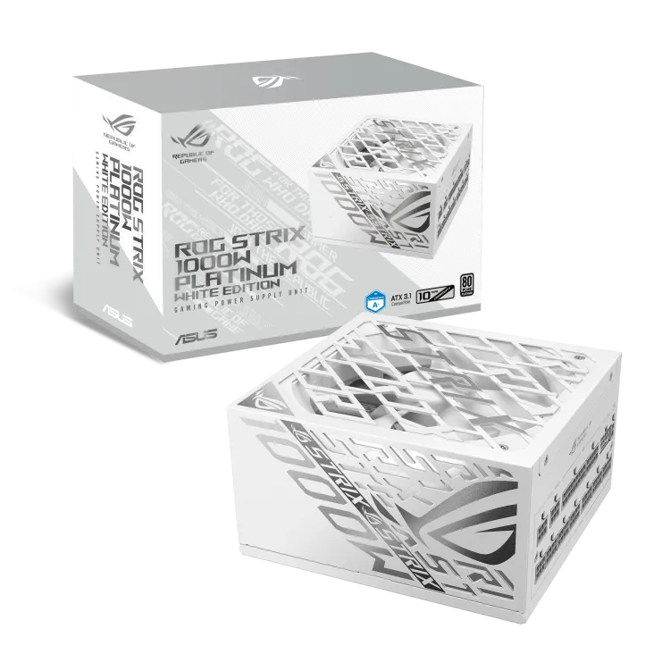 Блок питания ASUS ROG Strix 1000W Platinum 80 ATX 3.1 PLUS ROG-STRIX-1000P-GAMING-WHITE – купить недорого с доставкой по Алматы и Казахстану