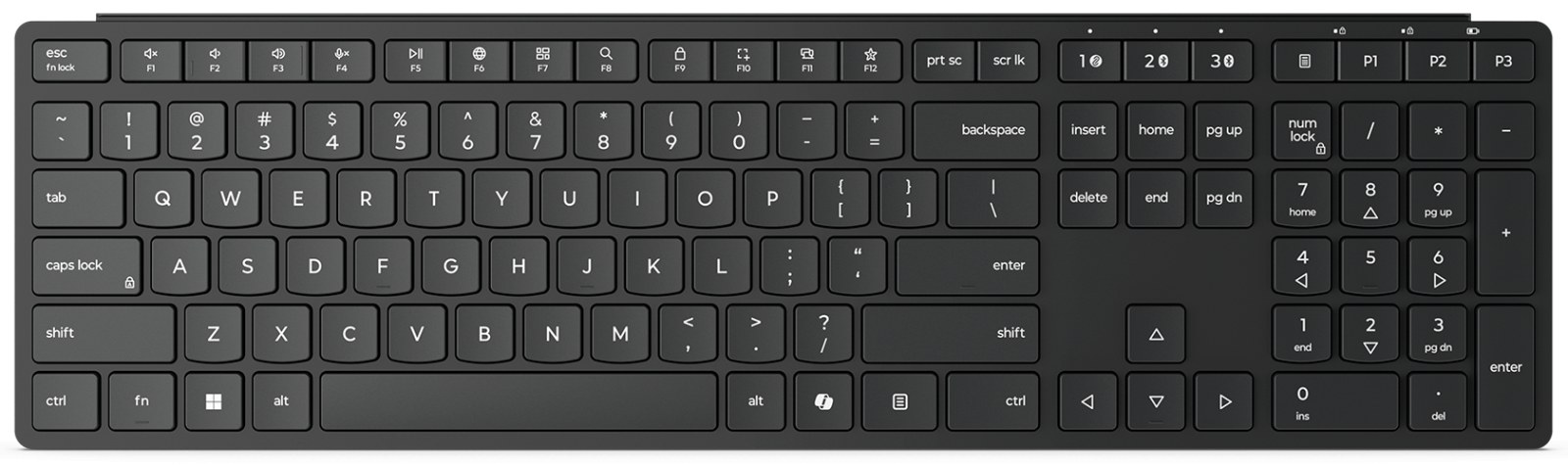 Клавиатура мембранная беспроводная Lenovo Multi-Mode Pro 6000, чёрная — купить в Казахстане | neom.kz