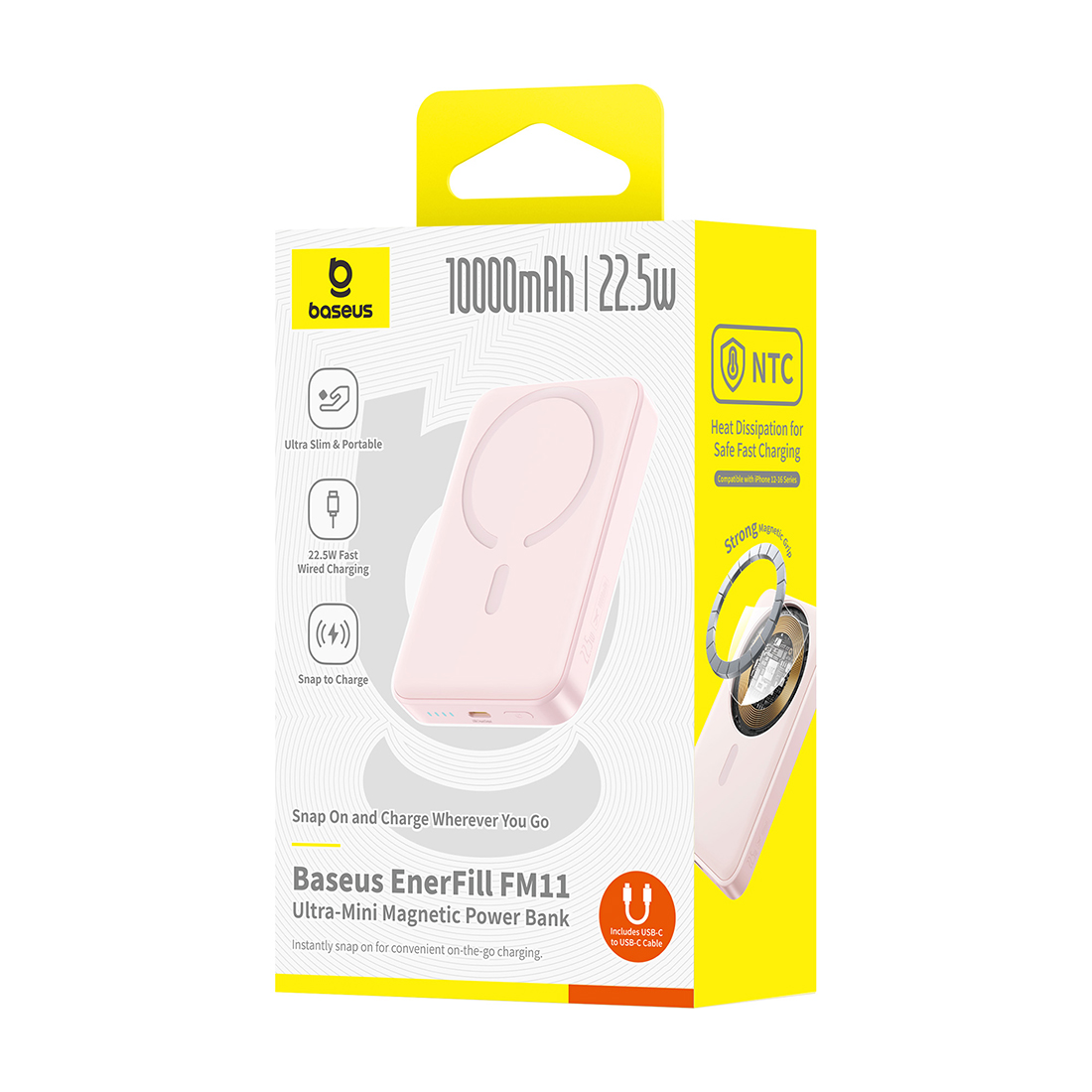 Внешний аккумулятор Baseus EnerFill FM11 Ultra-Mini 10000mAh 22.5W Pink (E0026601) – купить недорого с доставкой по Алматы и Казахстану