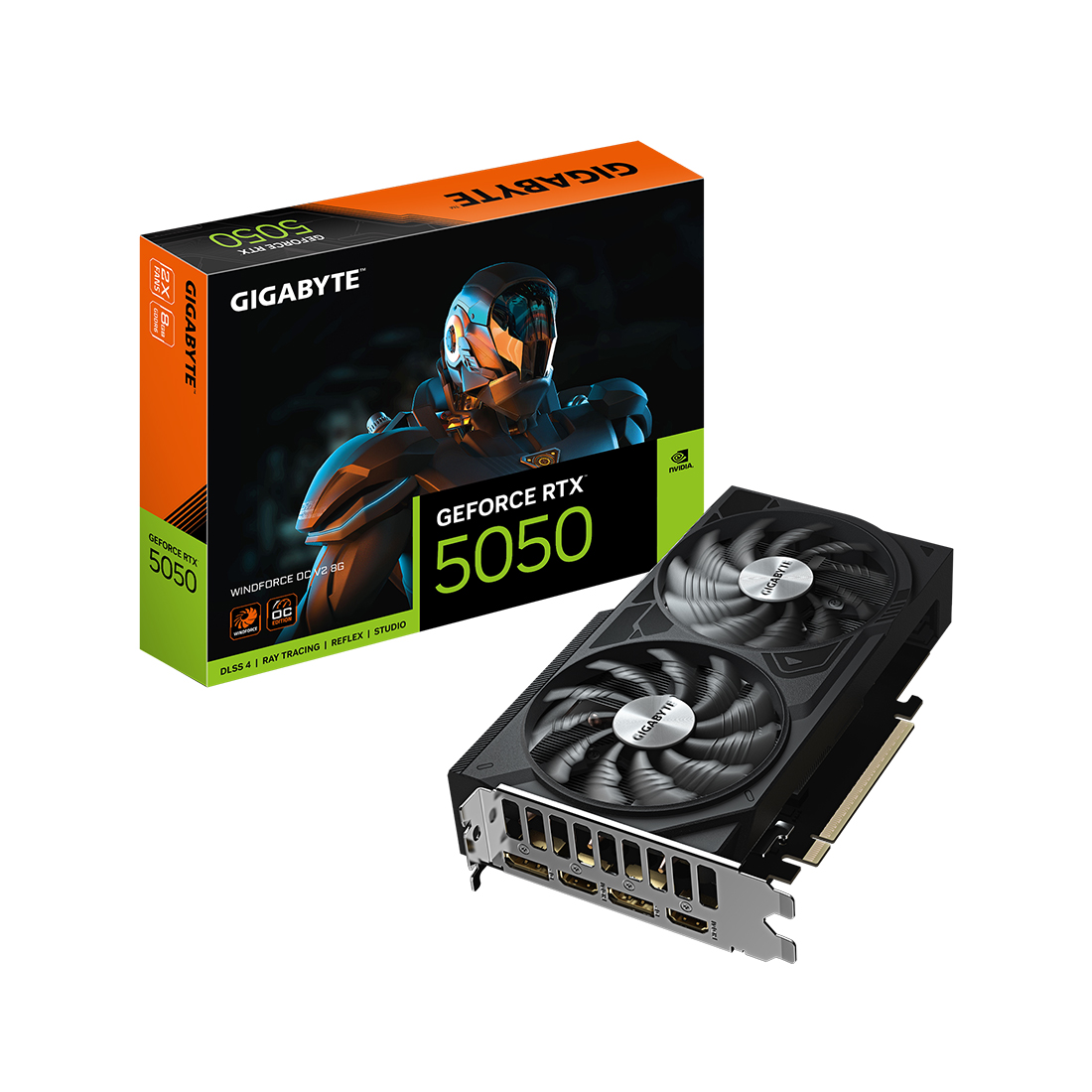 Видеокарта Gigabyte GeForce RTX 5050 Windforce OC 8GB GDDR6 (GV-N5050WF2OCV2-8GD)
