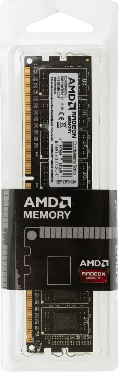 Оперативная память  4Gb DDR3L 1600MHz AMD Radeon R5 Entertainment Series PC3-12800 R534G1601U1SL-U — оперативная память RAM