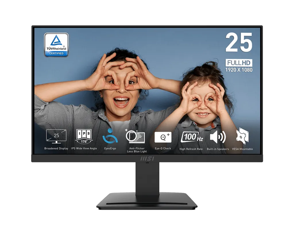 Монитор 24,5" MSI PRO MP253 IPS 1920x1080 100Hz 1ms 300cd/m 1000:1 HDMI D-Sub 2x3W Black – купить недорого с доставкой по Алматы и Казахстану