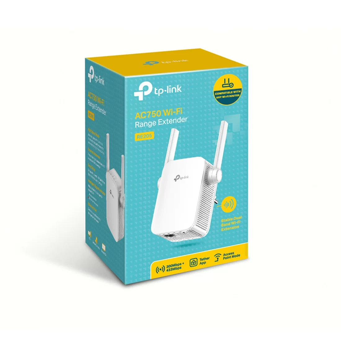 Усилитель Wi-Fi TP-Link RE205, Wi-Fi 5 AC750, 2.4/5 ГГц, настенная – купить недорого с доставкой по Алматы и Казахстану