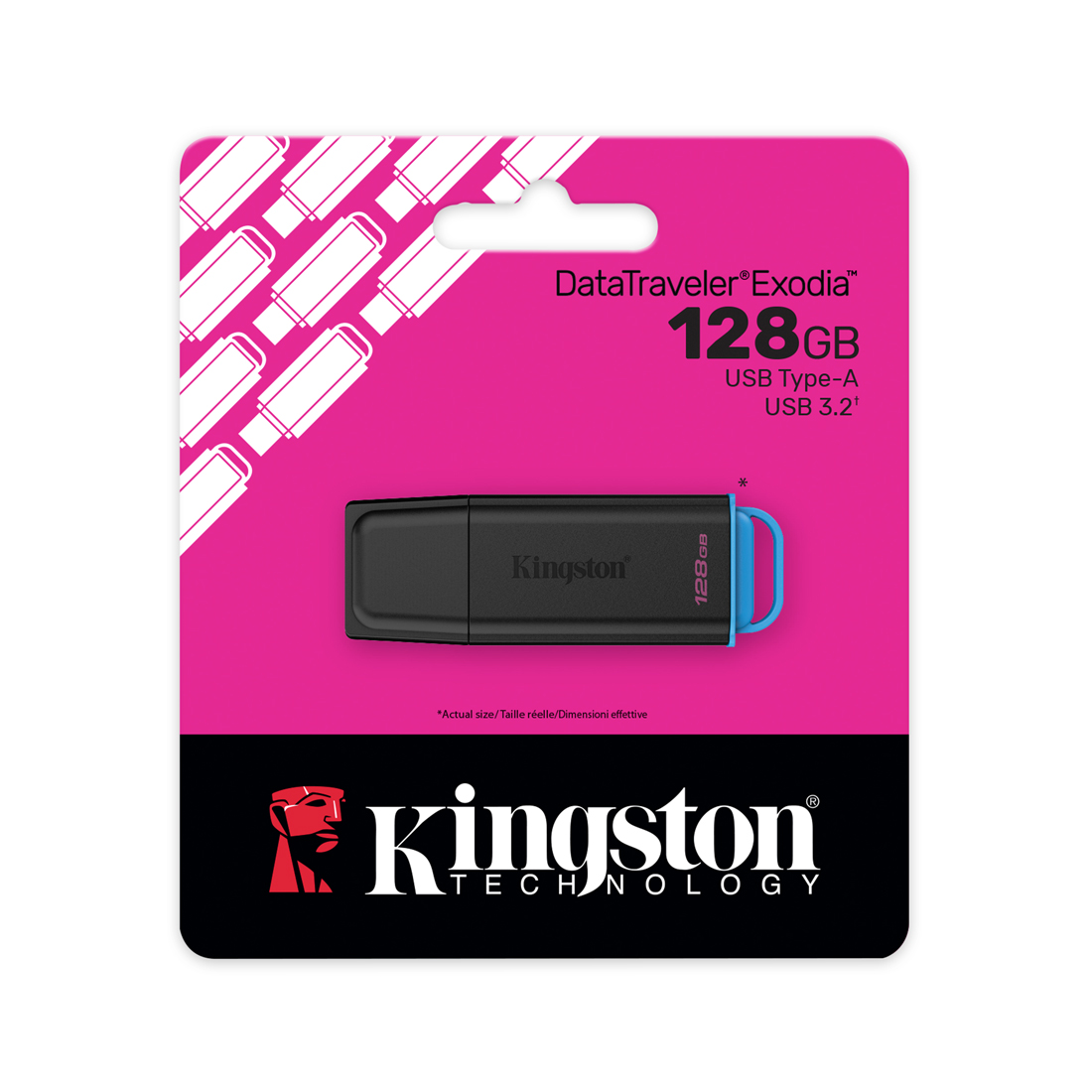 USB-накопитель Kingston DTXG2/128GB 128GB Чёрный/Голубой – купить недорого с доставкой по Алматы и Казахстану