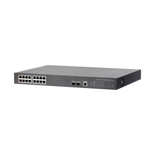 Коммутатор Dahua DH-PFS4218-16GT-190, 16 портов 1 Гбит/с, 2×SFP, PoE — купить в Казахстане | neom.kz