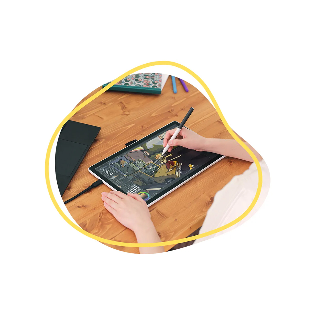 Графический планшет Wacom One pen display 14.0" (DTC141W0) – купить недорого с доставкой по Алматы и Казахстану