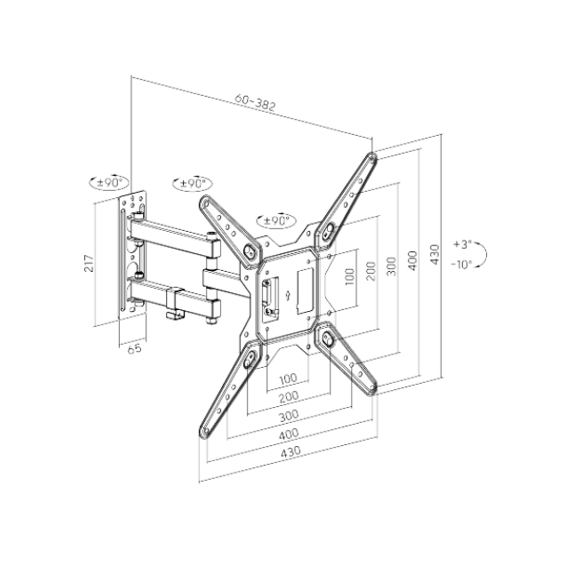Кронштейн XG WA-2365T для ТВ и мониторов, 23"-65" – купить недорого с доставкой по Алматы и Казахстану