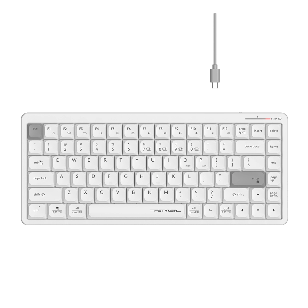 Клавиатура мембранная беспроводная A4Tech Fstyler FBX53C, белая