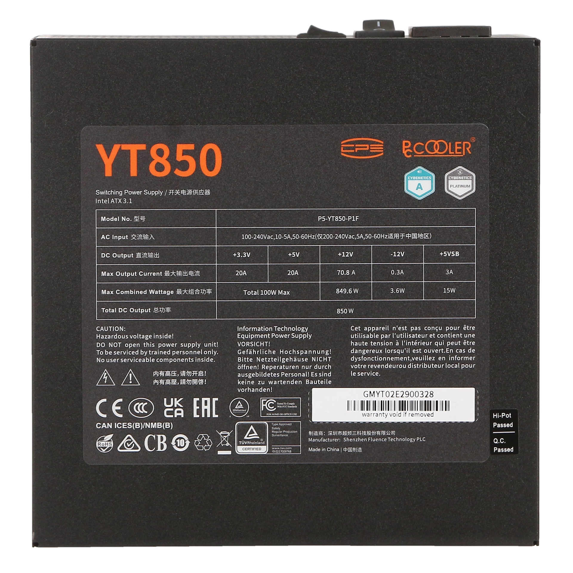 Блок питания PCCooler YT850 850W (P5-YT850-P1FFBK1-EU) – купить недорого с доставкой по Алматы и Казахстану фото 5