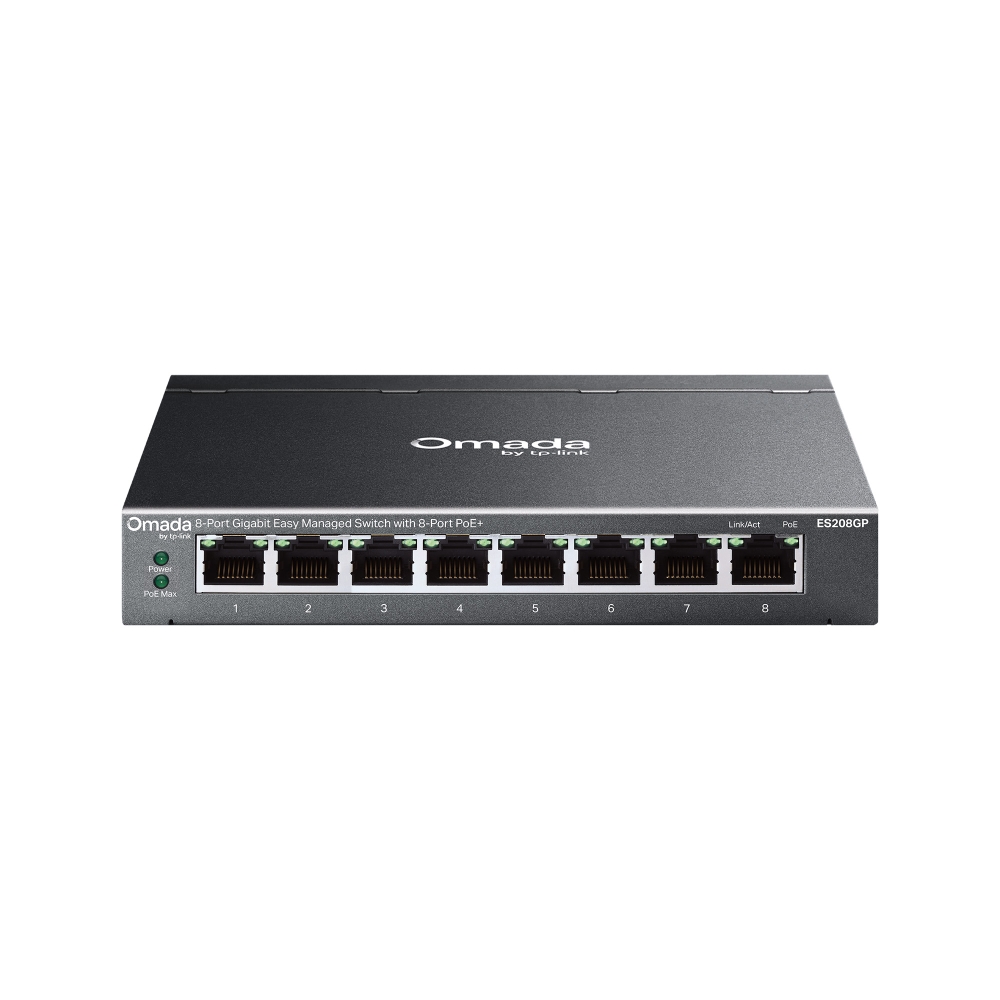 Коммутатор TP-Link ES208GP, 1 Гбит/с, PoE+, управляемый L2