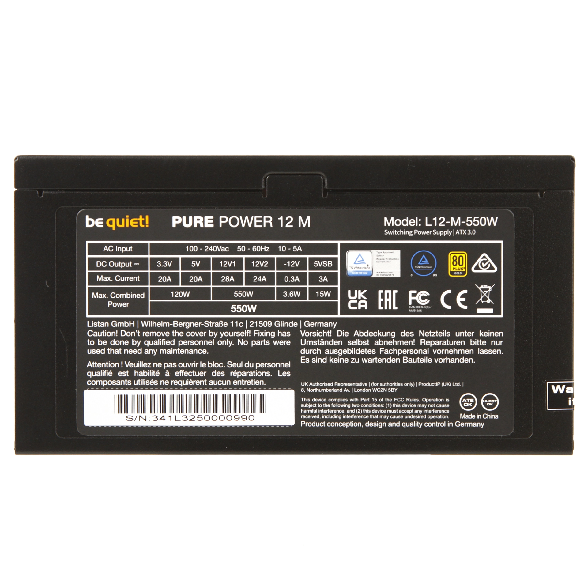 Блок питания be quiet! Pure Power 12 M 550W (BN341) – купить недорого с доставкой по Алматы и Казахстану фото 3