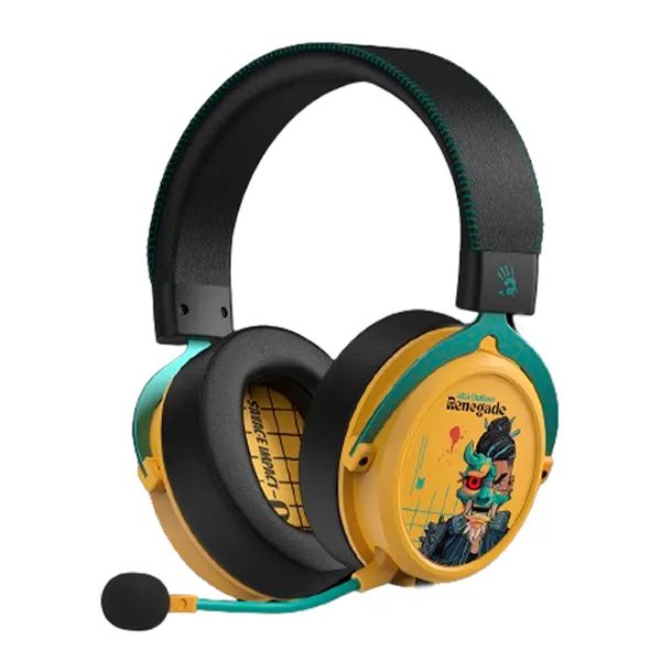 Наушники игровые беспроводные A4Tech Bloody MR595 Renegade Yellow Sunset SAVAGE, жёлтые