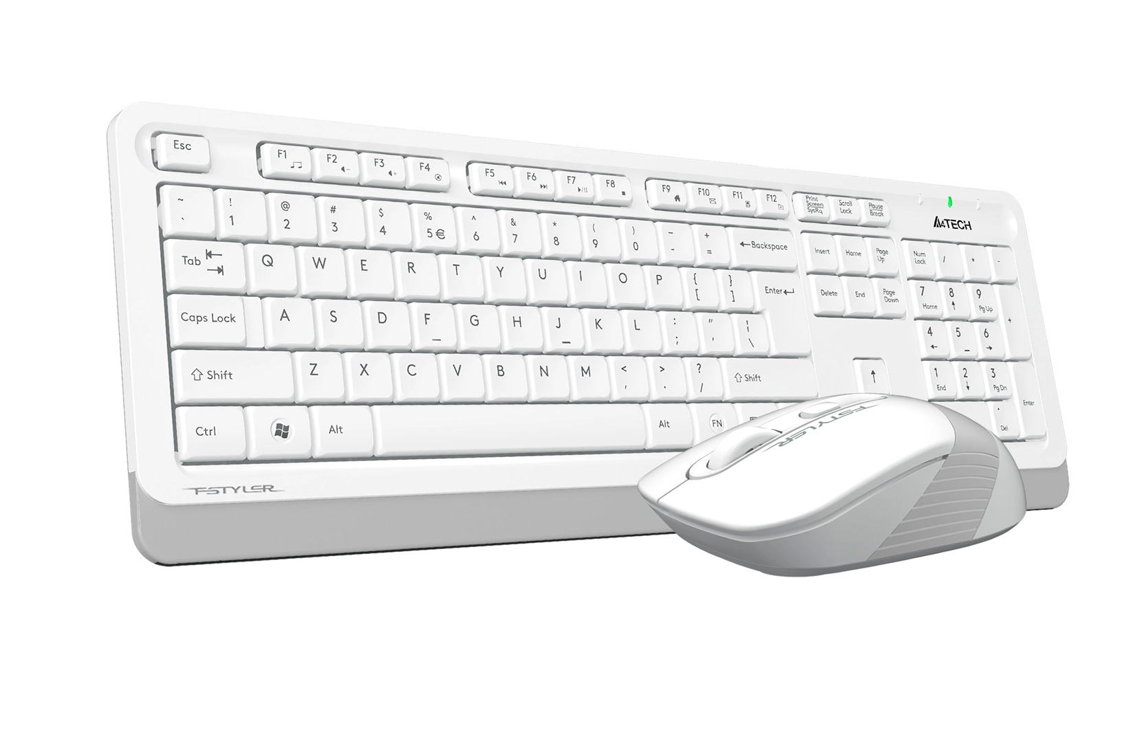 Комплект клавиатура + мышь беспроводной A4Tech Fstyler FG1010S, белый