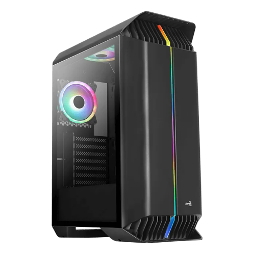 Kорпус Aerocool Gladiator Duo-G-BK-v1,ATX/Micro ATX,USB 2*3.0,HD-Audio+Mic, Кулер 3*12см ARGB,Без Б/П, Чёрный – купить недорого с доставкой по Алматы и Казахстану