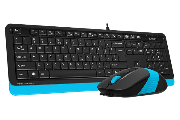 Комплект клавиатура + мышь проводной A4Tech Fstyler F1010, синий