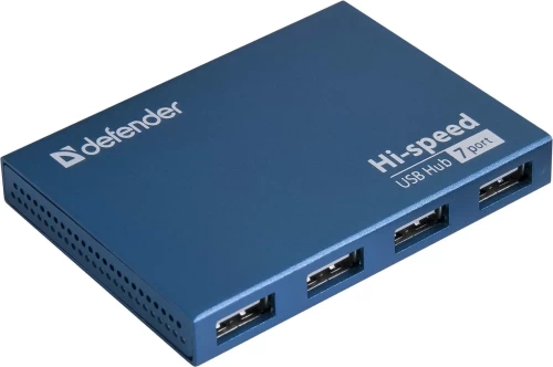 USB-хаб Defender Septima Slim, 7 портов USB 2.0, блок питания в комплекте — купить в Казахстане | neom.kz