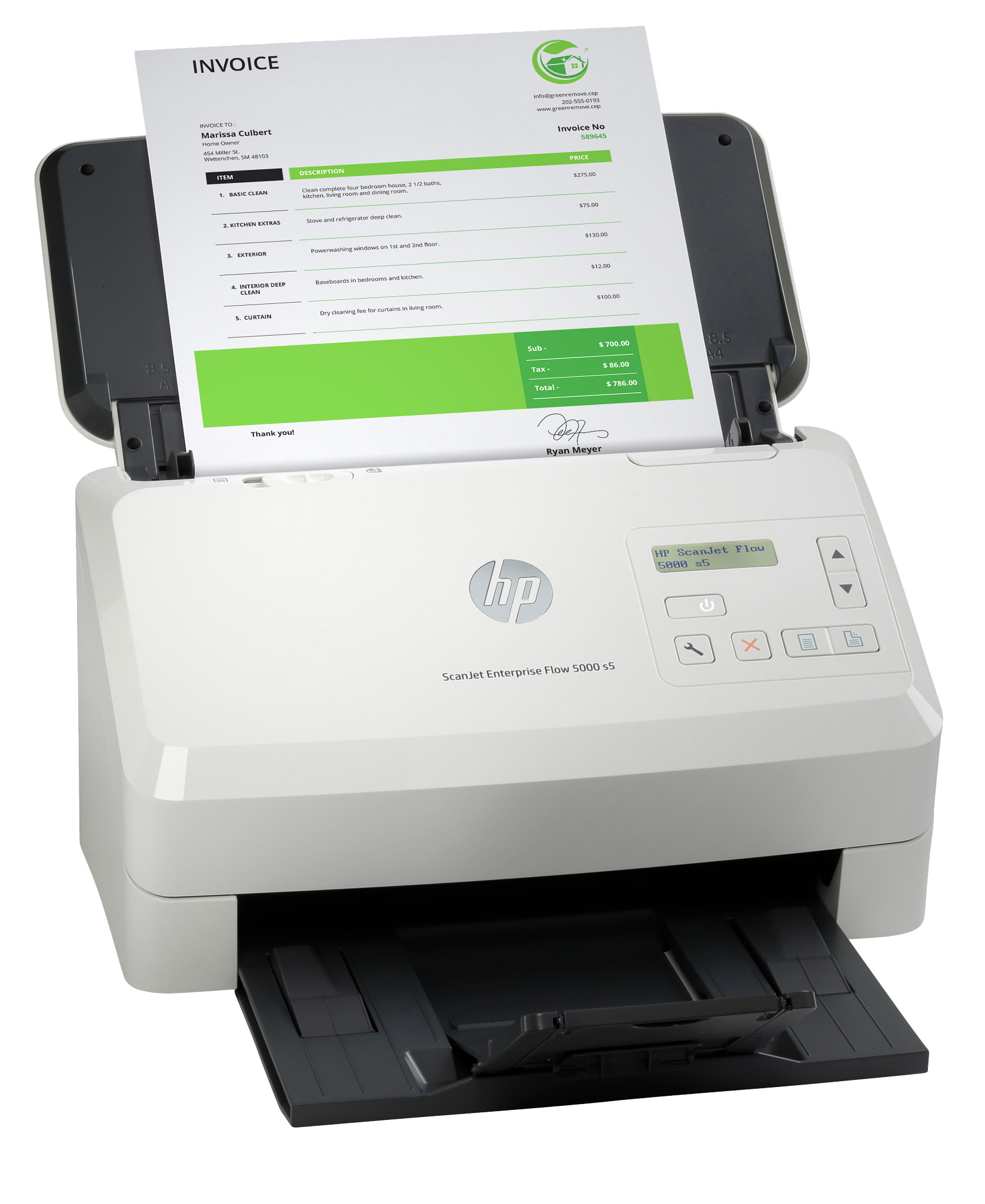 Сканер HP ScanJet Enterprise Flow 5000 s5, протяжный, A4, 65 стр/мин (6FW09A) сканер фото 3