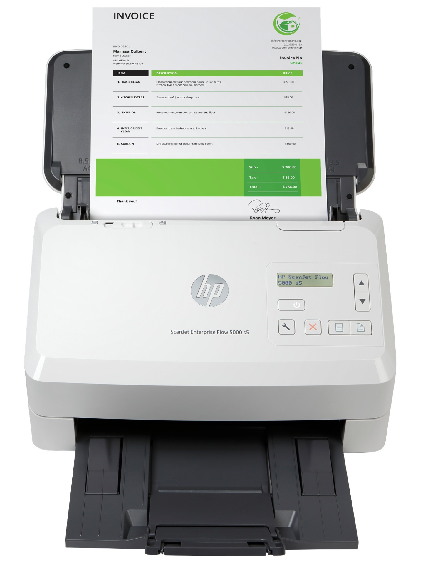 Сканер HP ScanJet Enterprise Flow 5000 s5, протяжный, A4, 65 стр/мин (6FW09A) сканер