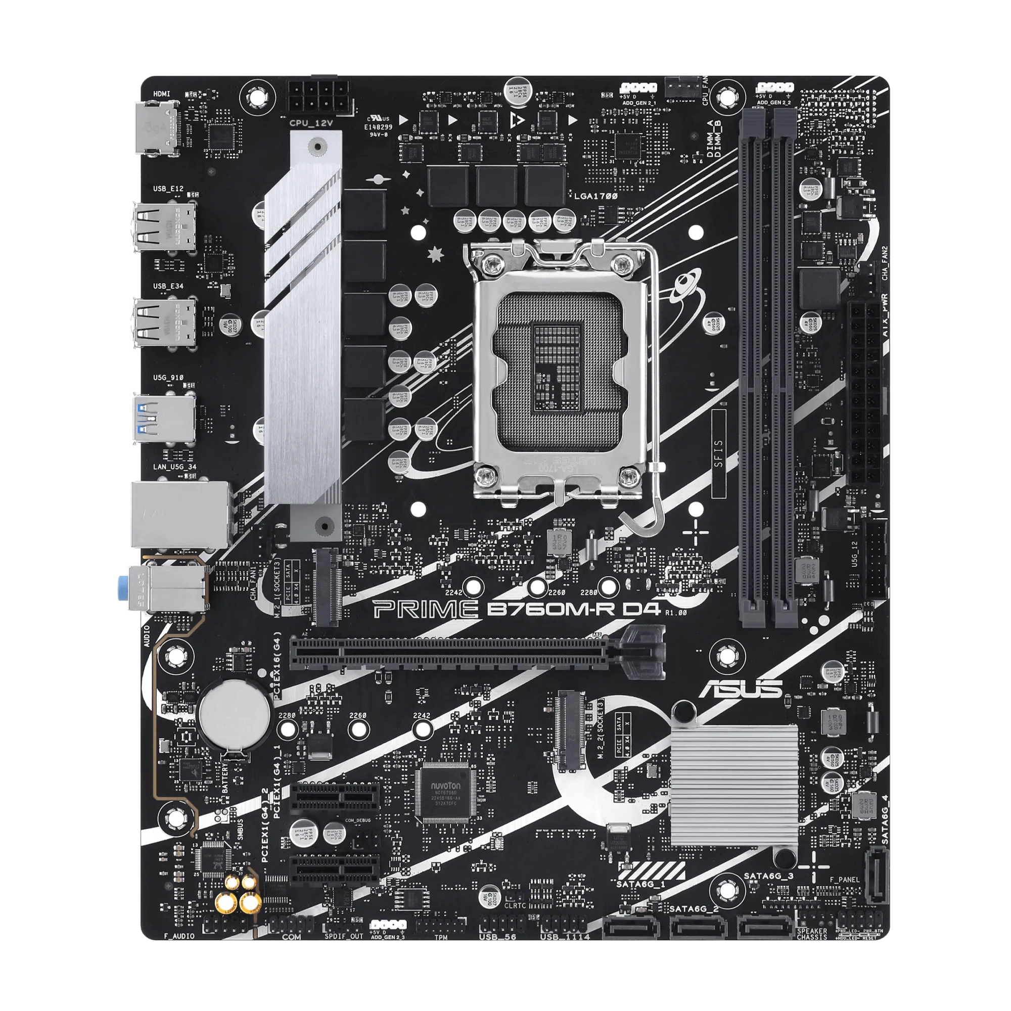 Материнская плата ASUS PRIME B760M-R D4 LGA1700 B760 DDR4 Micro ATX