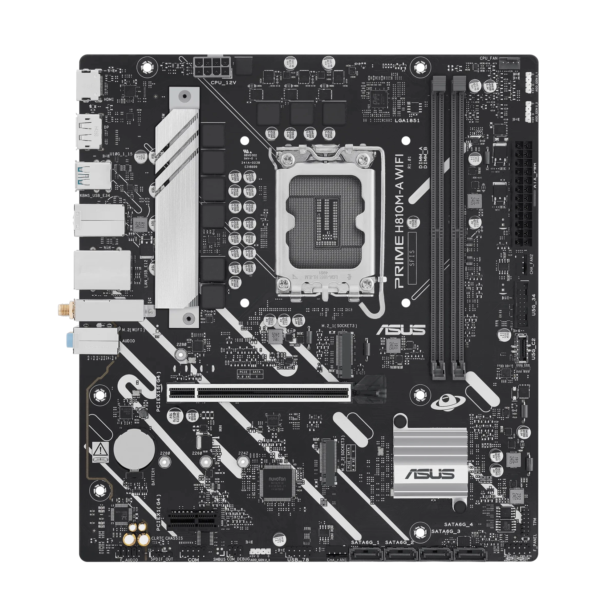 Материнская плата ASUS PRIME H810M-A WIFI LGA1851 H810 DDR5 Micro ATX