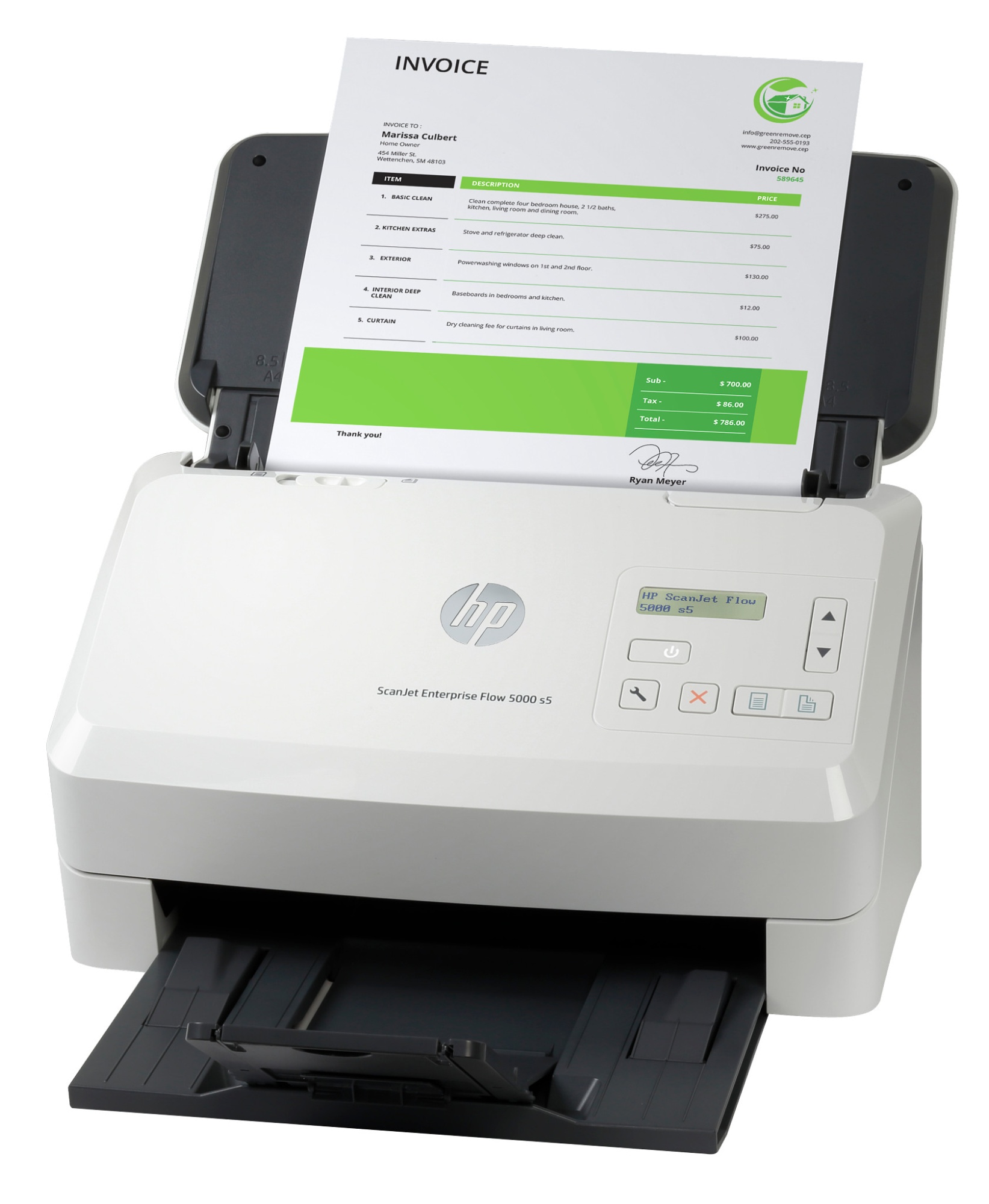 Сканер HP ScanJet Enterprise Flow 5000 s5, протяжный, A4, 65 стр/мин (6FW09A) сканер