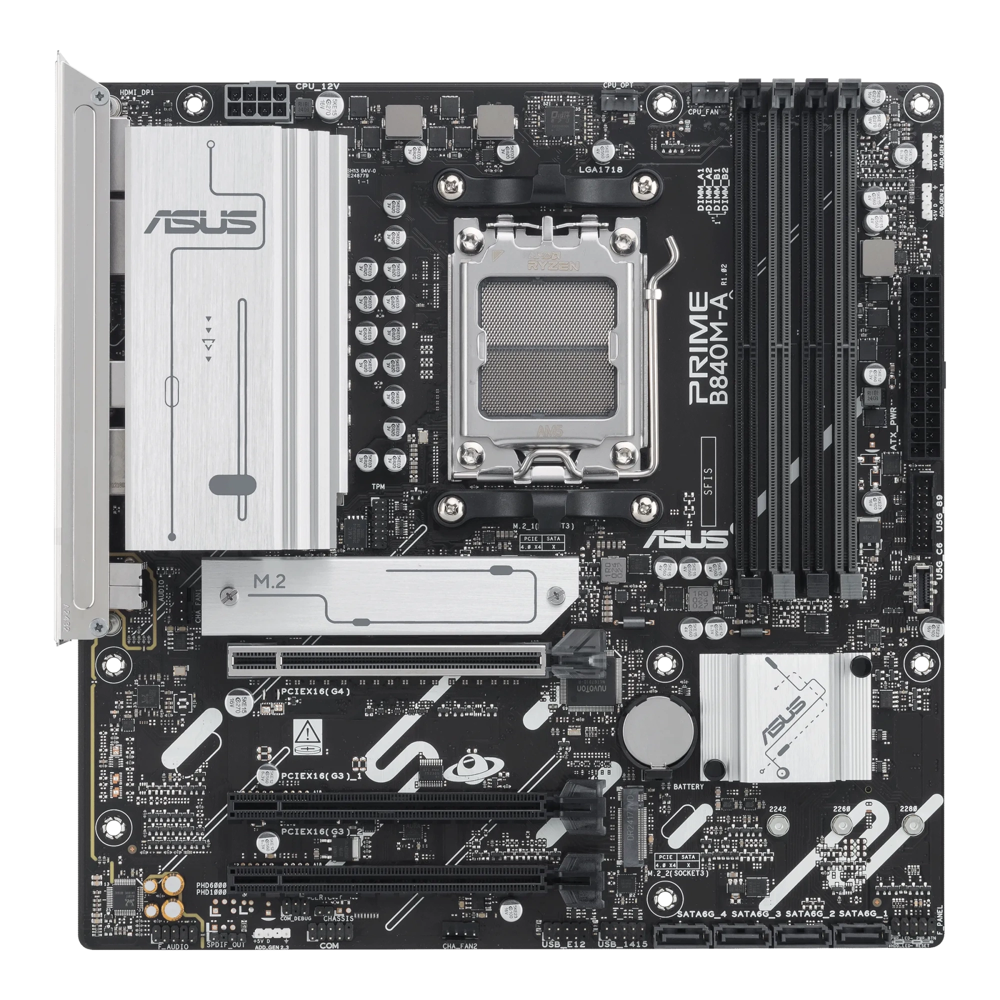 Материнская плата ASUS PRIME B840M-A-CSM AM5 B840 DDR5 Micro ATX
