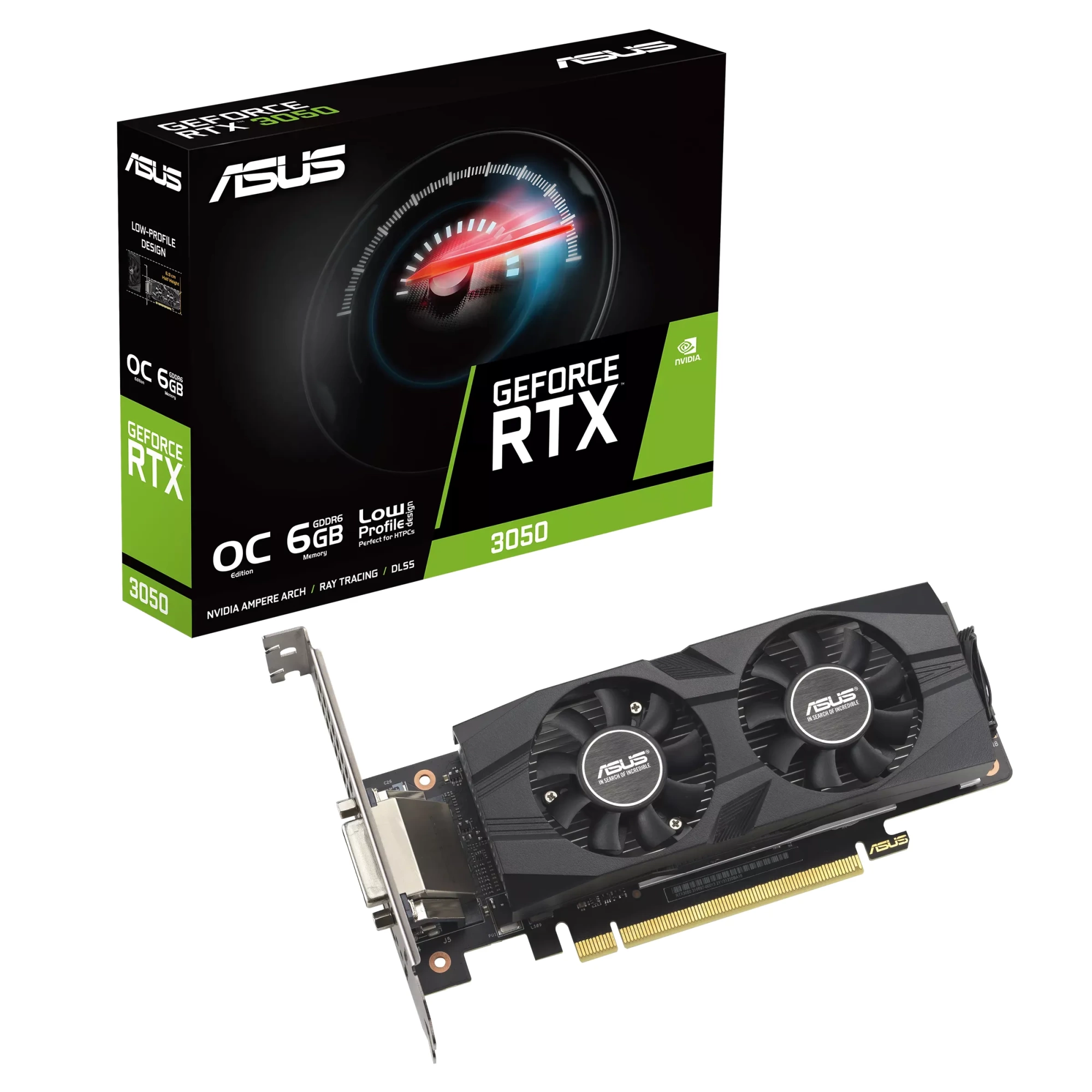 Видеокарта ASUS GeForce RTX 3050 Low Profile OC 6GB GDDR6 (RTX3050-O6G-LP-BRK)