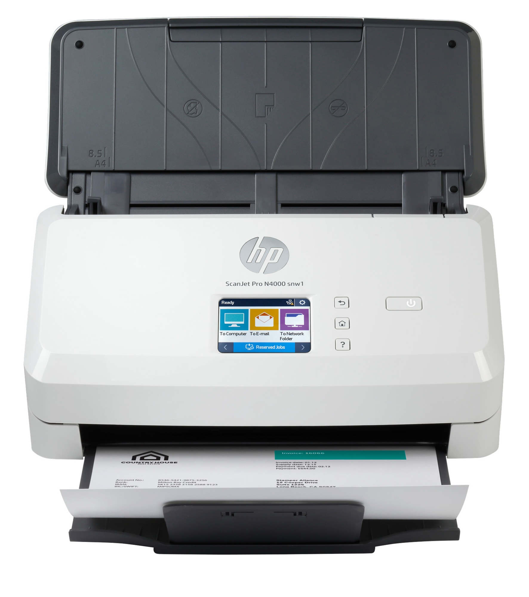 Сканер HP ScanJet Pro N4000 snw1, протяжный, A4, 40 стр/мин (6FW08A) сканер