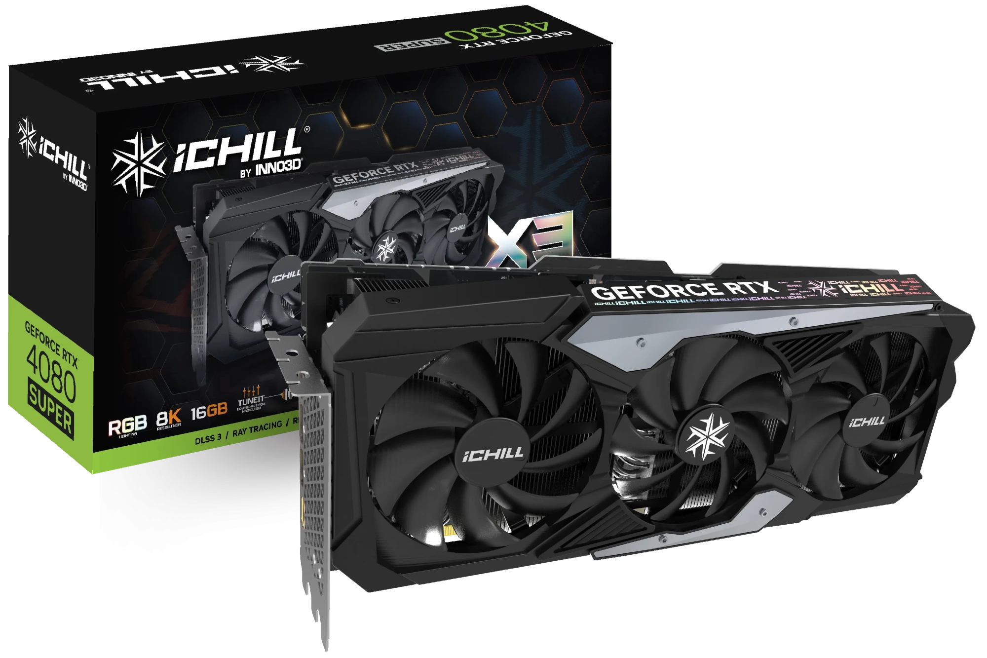 Видеокарта Inno3D GeForce RTX 4080 Super iChill X3 16GB GDDR6X (C408S3-166XX-187049H)