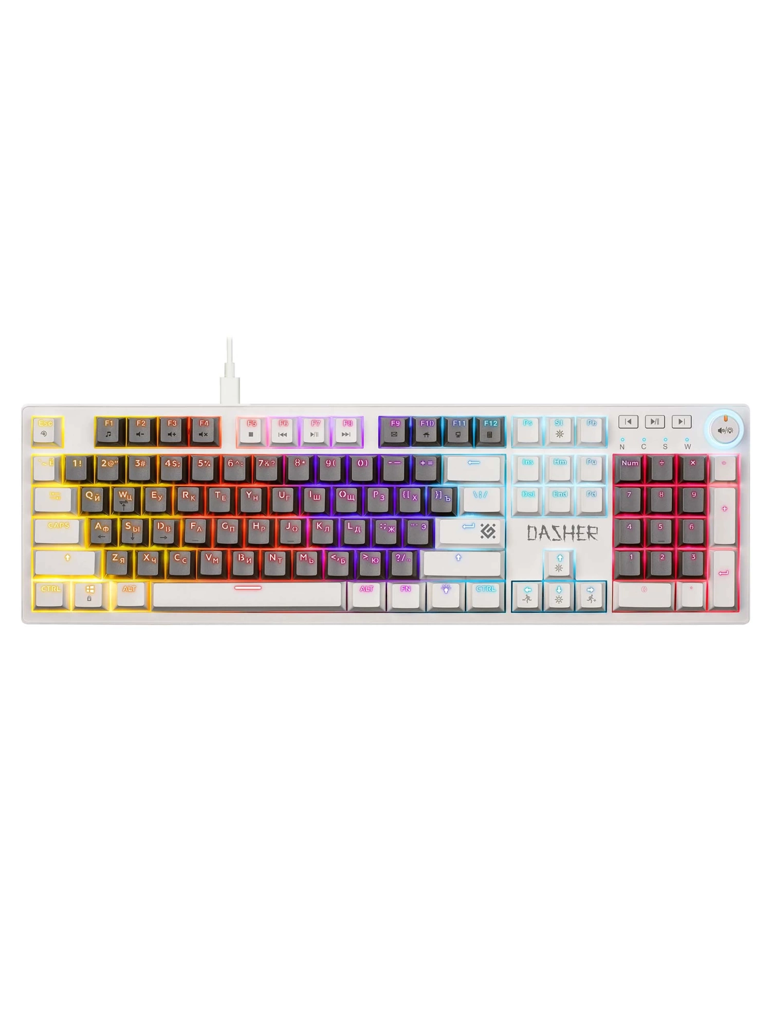 Клавиатура Defender Dasher GK-472, YH red, Grey-White, USB – купить недорого с доставкой по Алматы и Казахстану