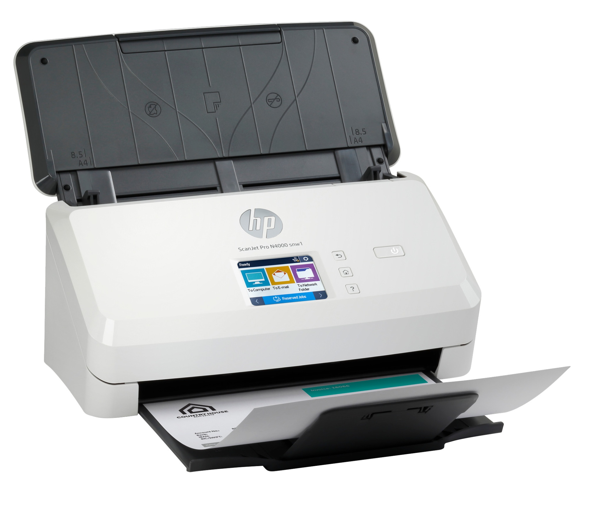 Сканер HP ScanJet Pro N4000 snw1, протяжный, A4, 40 стр/мин (6FW08A) сканер
