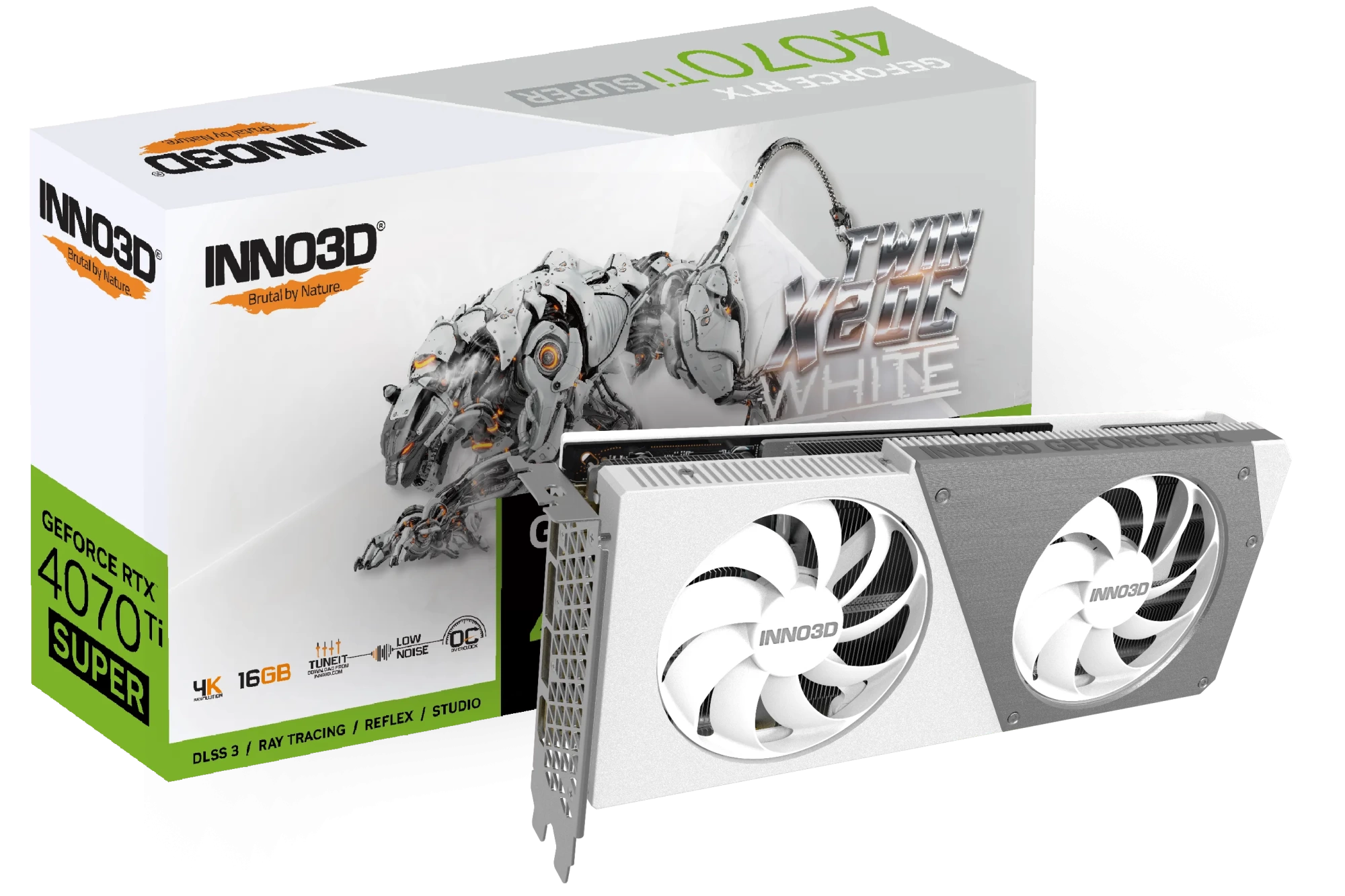 Видеокарта Inno3D GeForce RTX 4070 Ti Super Twin X2 OC White 16GB GDDR6X (N407TS2-166XX-186156W)