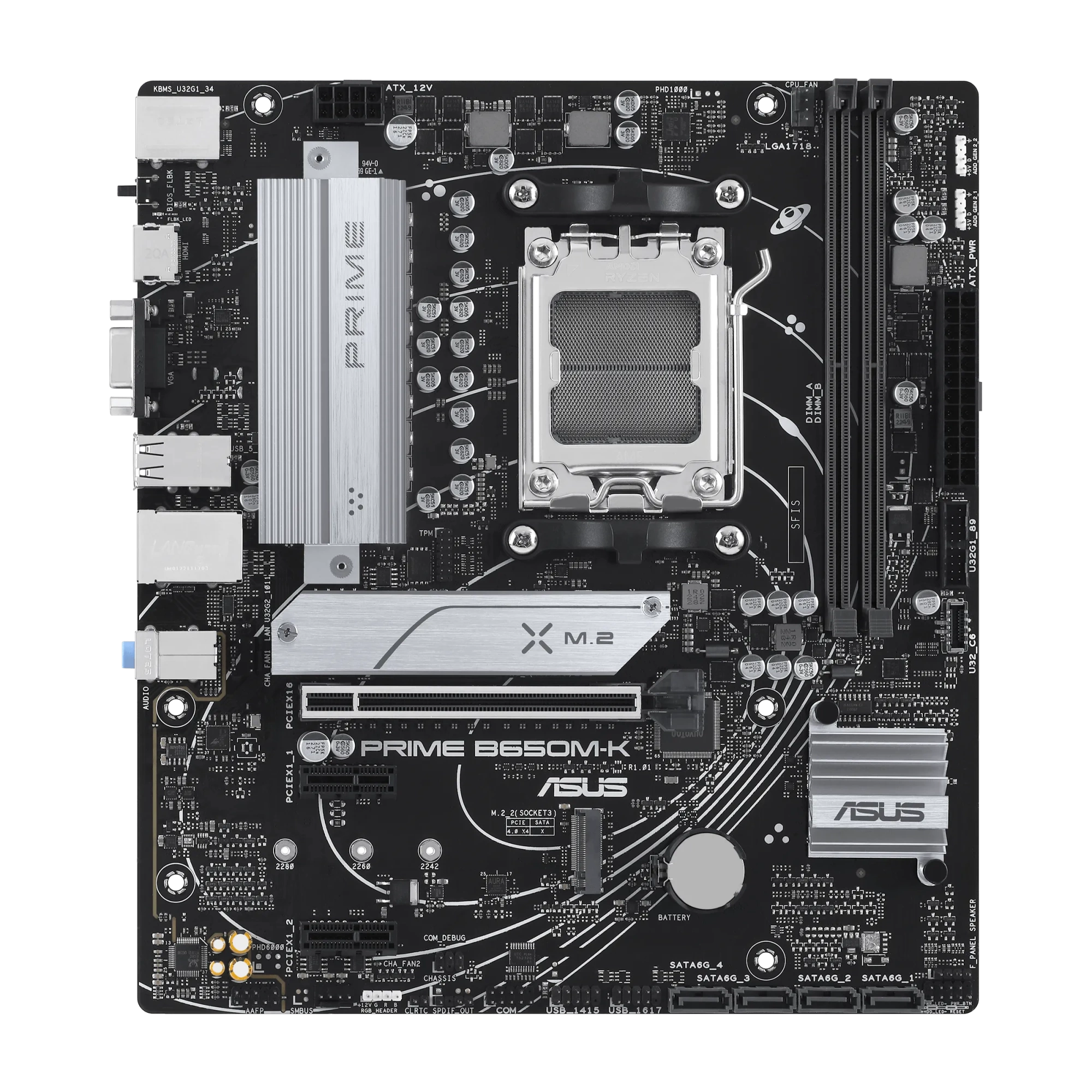 Материнская плата ASUS PRIME B650M-K AM5 2xDDR5 4xSATA3 RAID 2xM.2 VGA HDMI DP mATX – купить недорого с доставкой по Алматы и Казахстану