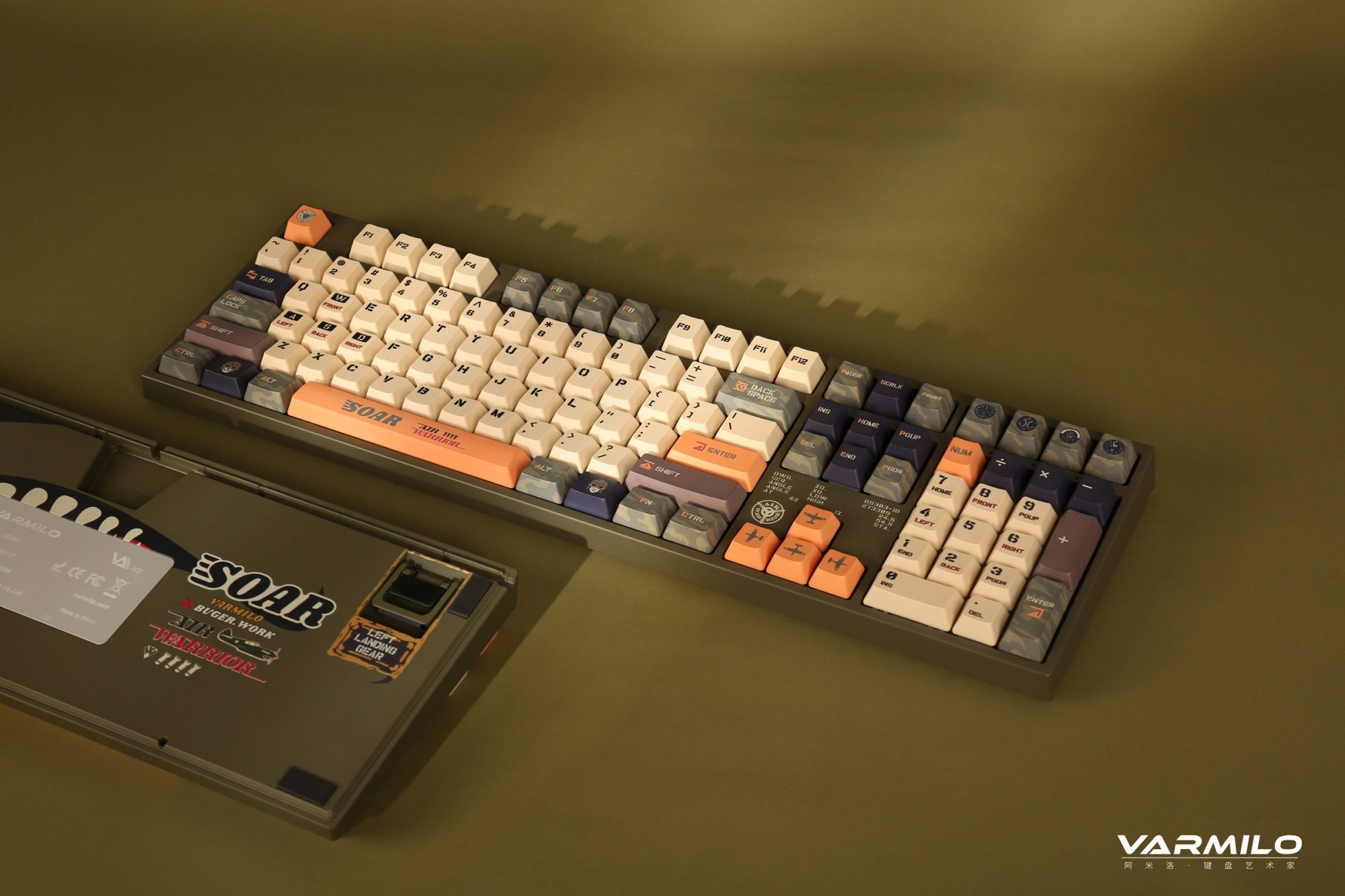 Клавиатура игровая механическая проводная Varmilo Warrior-Soar VEM108 EC V2 Daisy, 108 клавиш, ANSI, хаки (A36A036A8A3A01A032) – купить недорого с доставкой по Алматы и Казахстану