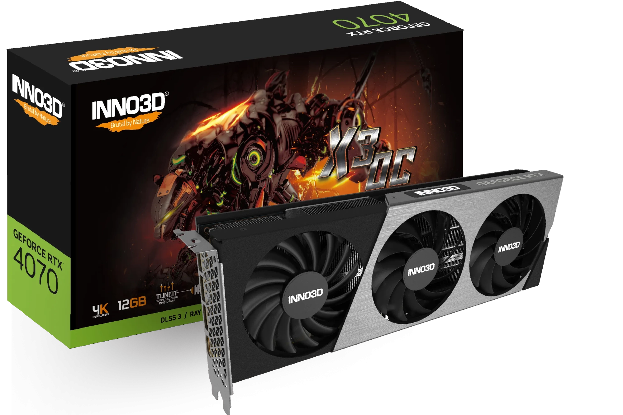 Видеокарта Inno3D GeForce RTX 4070 X3 OC 12GB GDDR6X (N40703-126XX-185252L)