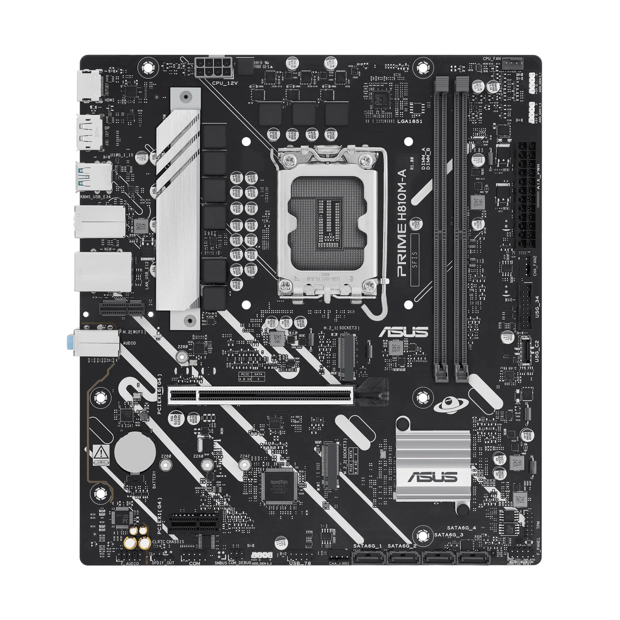 Материнская плата ASUS PRIME H810M-A-CSM LGA1851 H810 DDR5 Micro ATX